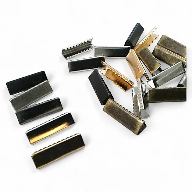 Cord End Pinch 25 mm x 8 mm - Brass Open Edge Pinch Cord End DGK0025
