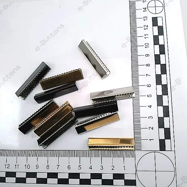 Pinch Cord End 30 mm x 8.4 mm - Open Edge Pinch Cord End Brass DGK0030
