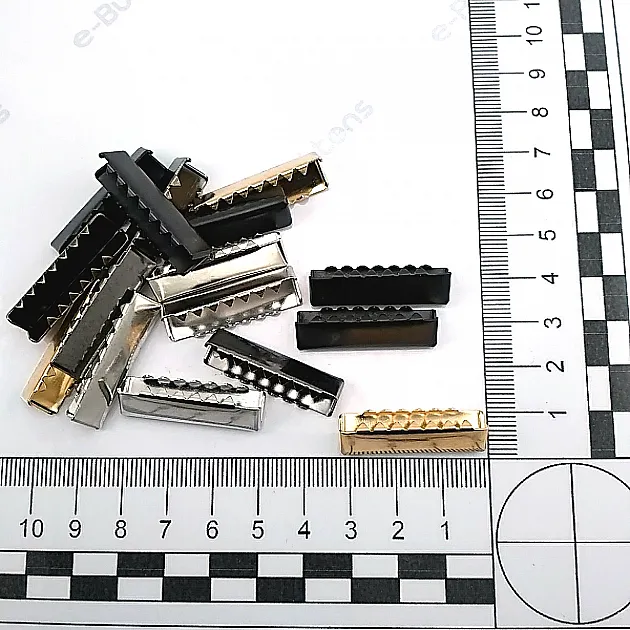 Pinch Cord End 30 mm x 8.3 mm - Open Edge Pinch Cord End Brass DGK0030K