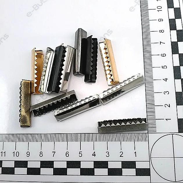 Cord End Pinch 35.3 mm x 8.2 mm - Brass Open Edge Pinch Cord End DGK0035K