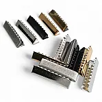 Cord End Pinch 35.3 mm x 8.2 mm - Brass Open Edge Pinch Cord End DGK0035K