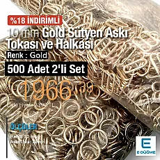 10 mm  Sütyen Askı Ayar Tokası Gold ve Halkası 500 ad/Paket PBT0006PROMO