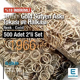 10 mm  Sütyen Askı Ayar Tokası Gold ve Halkası 500 ad/Paket PBT0006PROMO