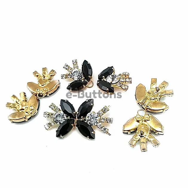 60 mm Butterfly Design Stone Metal Clip Clasp BRS0045