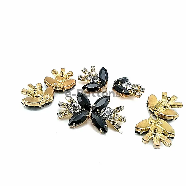 60 mm Butterfly Design Stone Metal Clip Clasp BRS0045