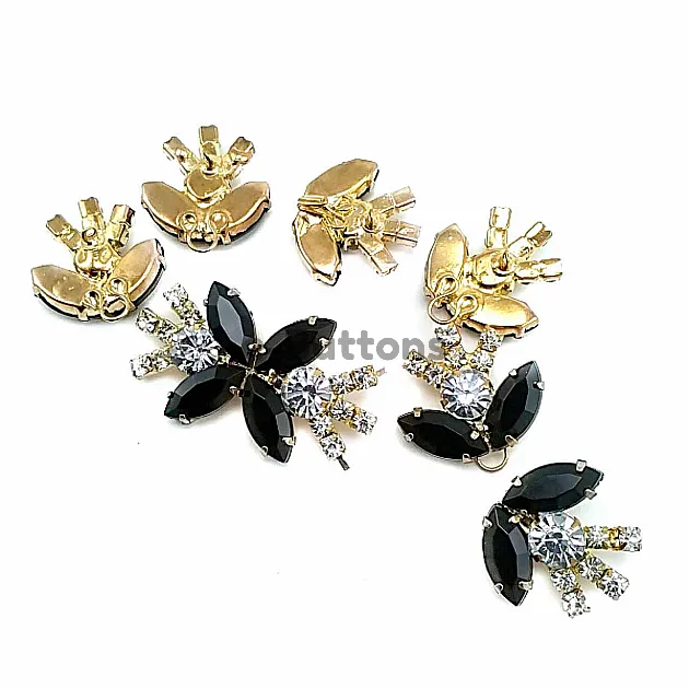 60 mm Butterfly Design Stone Metal Clip Clasp BRS0045