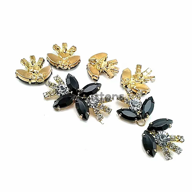 60 mm Butterfly Design Stone Metal Clip Clasp BRS0045