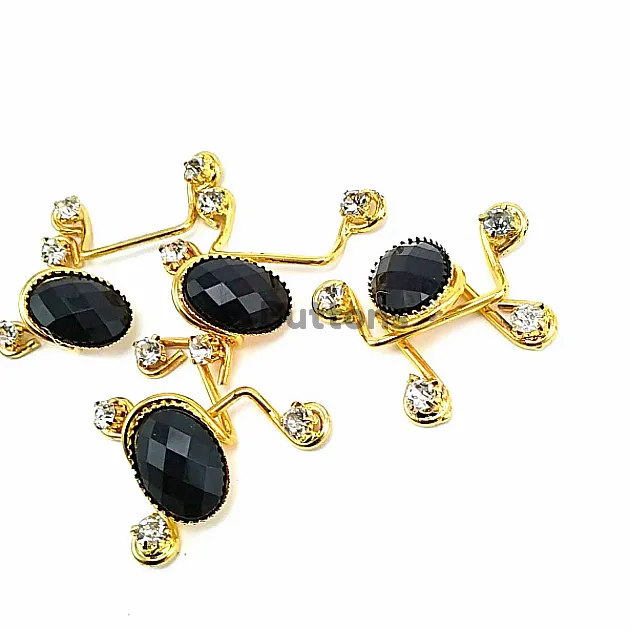 60 mm Black Stone Gold Color Agraf Buckle BRS0048 60 mm Black Stone Gold Color Agraf Buckle BRS0048