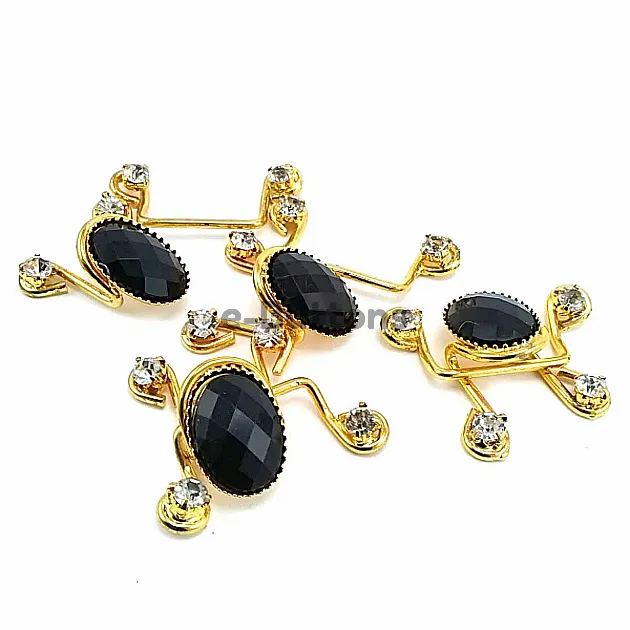 60 mm Black Stone Gold Color Agraf Buckle BRS0048 60 mm Black Stone Gold Color Agraf Buckle BRS0048