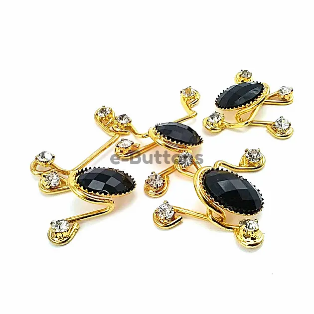 60 mm Black Stone Gold Color Agraf Buckle BRS0048 60 mm Black Stone Gold Color Agraf Buckle BRS0048