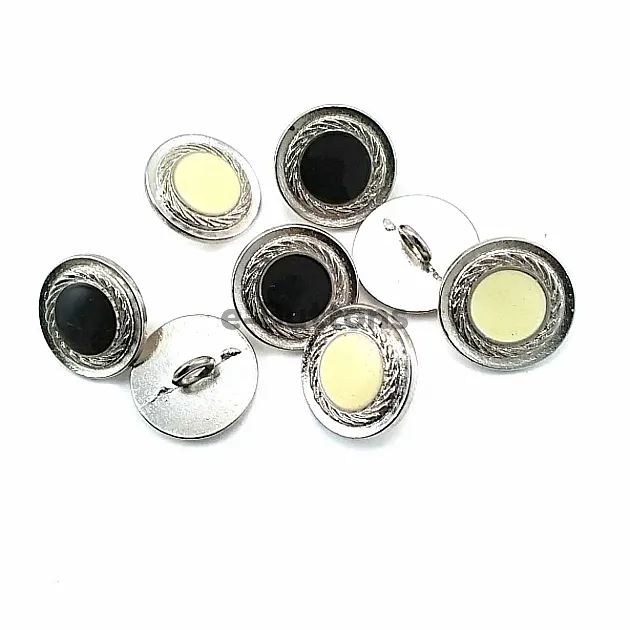 Footed Button Edges Patterned Center Enamel 16 mm - 26 Size D 0008