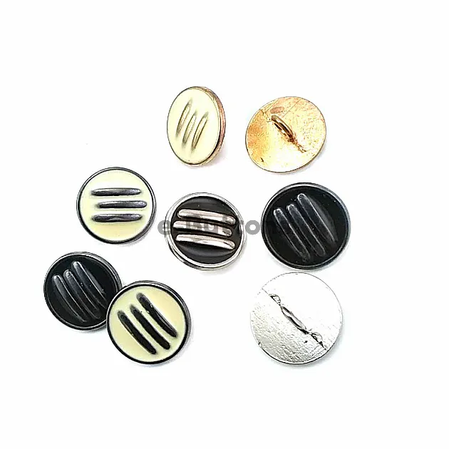 Three Stripes Enamel Bottom Sewing Button 17 mm - 27 Length D 0010