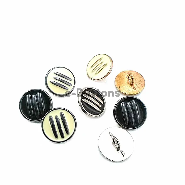 Three Stripes Enamel Bottom Sewing Button 17 mm - 27 Length D 0010