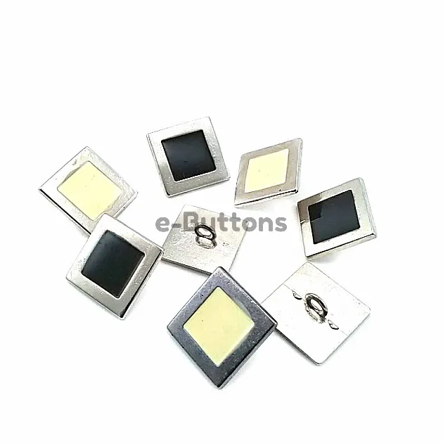 Square Enamel Footed Button 13 mm - 21 Size D 0012K