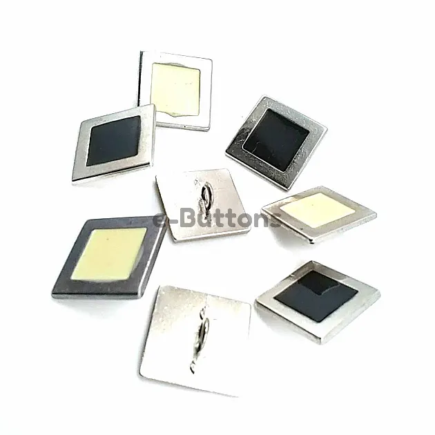 Square Enamel Footed Button 13 mm - 21 Size D 0012K