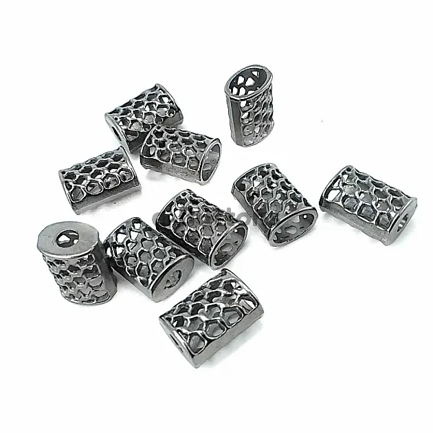 Cord End 11 mm inlet 5 mm Metal with Honeycomb Design B0002 Cord End 11 mm inlet 5 mm Metal with Honeycomb Design B0002