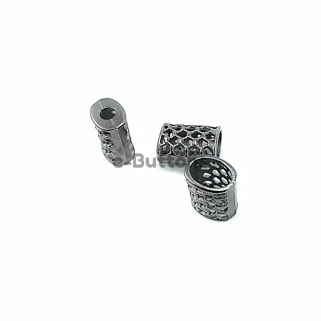 Cord End 11 mm inlet 5 mm Metal with Honeycomb Design B0002 Cord End 11 mm inlet 5 mm Metal with Honeycomb Design B0002