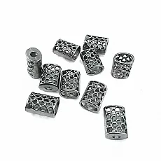 Cord End 11 mm inlet 5 mm - - 0,20" Metal with Honeycomb Design B0002