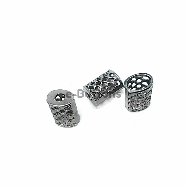 Cord End 11 mm inlet 5 mm Metal with Honeycomb Design B0002 Cord End 11 mm inlet 5 mm Metal with Honeycomb Design B0002