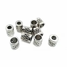 Metal Cord End Length 11 mm entry 7 mm - 0,27" Zigzag Perforated B0008