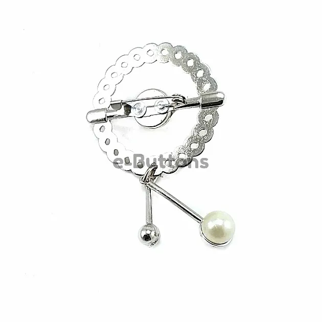 Pearl Silver Color Brooch BRS0009 Pearl Silver Color Brooch BRS0009