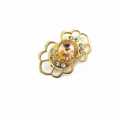 Stylish Gold Color Metal Brooch with Stone BRS0023