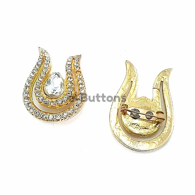 Very Stylish Stone Gold Color Brooch BRS0024