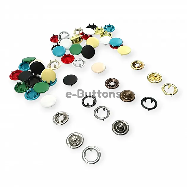 Prong Snap Fasteners 10.5 mm Painted Cap Snap Button Stainless C0011BOY Prong Snap Fasteners 10.5 mm Painted Cap Snap Button Stainless C0011BOY