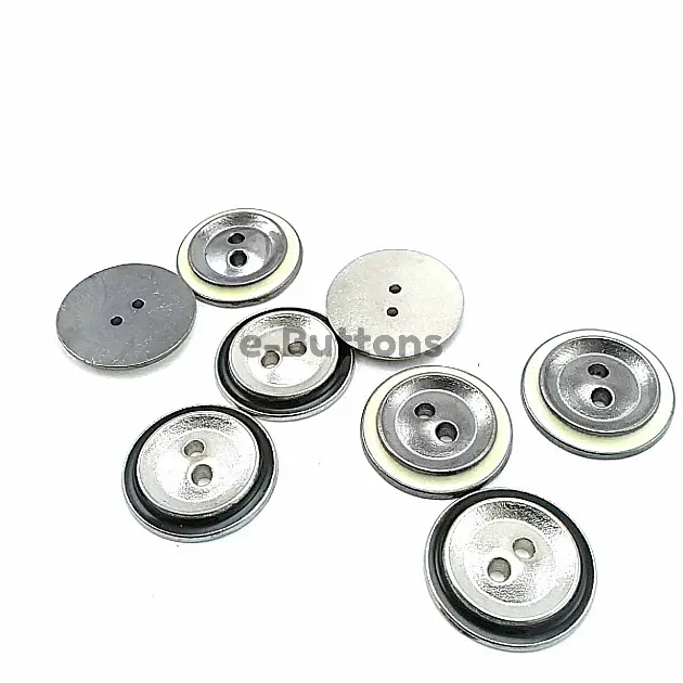 Enameled Button with Two Holes 16 mm - 26 Size D 0014