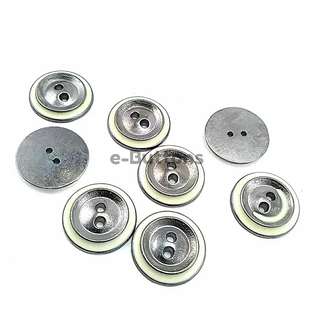 Enameled Button with Two Holes 16 mm - 26 Size D 0014