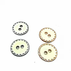 22 mm - 35 Length Edges Zigzag Patterned Enameled 2 Sewing Buttons D 0018