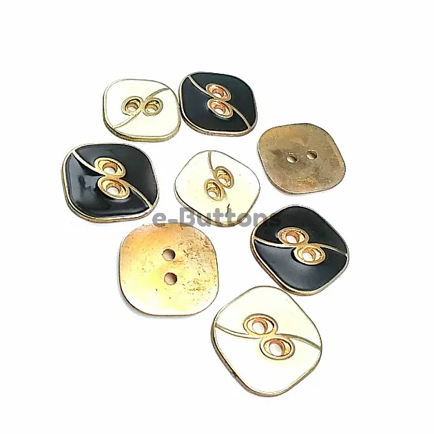 Square Enameled Button With Two Holes 25 mm - 40 Size D 0020 Square Enameled Button With Two Holes 25 mm - 40 Size D 0020