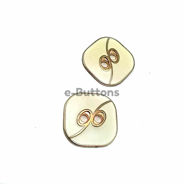 Square Enameled Button With Two Holes 25 mm - 40 Size D 0020