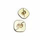 Square Enameled Button With Two Holes 25 mm - 40 Size D 0020