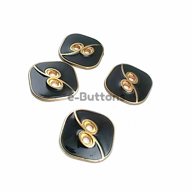 Square Enameled Button With Two Holes 25 mm - 40 Size D 0020