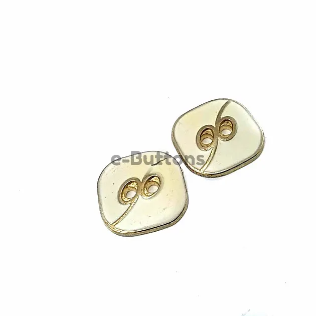 Square Enameled Button With Two Holes 23 mm - 35 Size D 0022