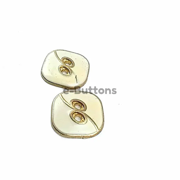 Square Enameled Button With Two Holes 23 mm - 35 Size D 0022