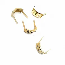 18 x 9 mm Üç taşlı Saç Fiyonk ( 250 Ad/Paket) F0001