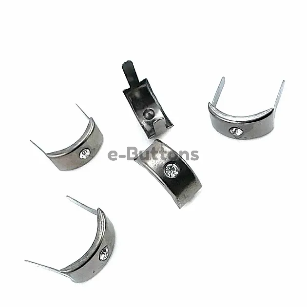 17.5 x 8.5 mm Tek Taşlı Metal Fiyonk ( 250 Ad/Paket) F0006