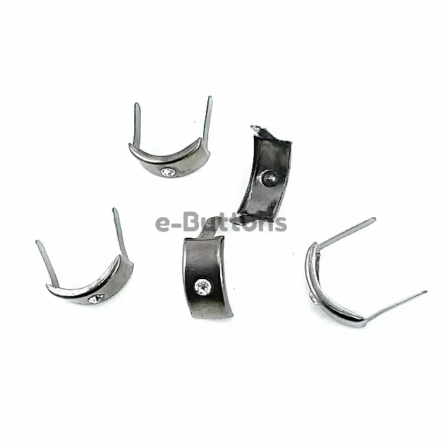 17.5 x 8.5 mm Tek Taşlı Metal Fiyonk ( 250 Ad/Paket) F0006