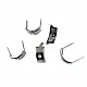 17.5 x 8.5 mm Tek Taşlı Metal Fiyonk ( 250 Ad/Paket) F0006