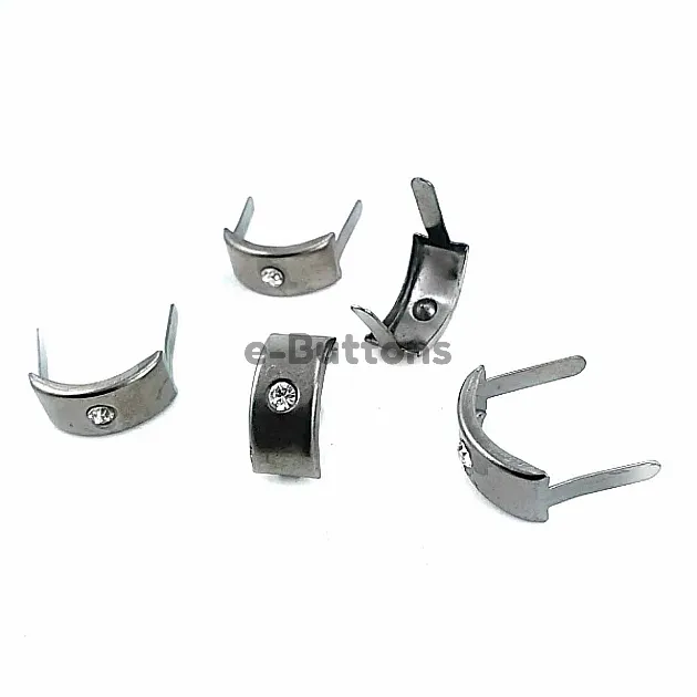 17.5 x 8.5 mm Tek Taşlı Metal Fiyonk ( 250 Ad/Paket) F0006