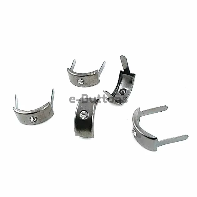 17.5 x 8.5 mm Tek Taşlı Metal Fiyonk ( 250 Ad/Paket) F0006