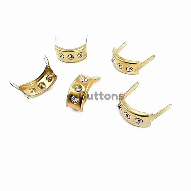17.5 x 7.5 mm Üç taşlı Metal Fiyonk  ( 250 Ad/Paket) F0009