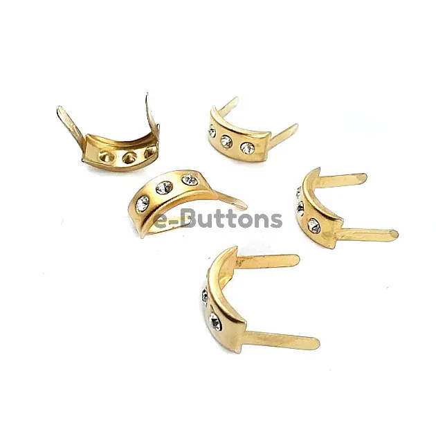 17.5 x 7.5 mm Üç taşlı Metal Fiyonk  ( 250 Ad/Paket) F0009
