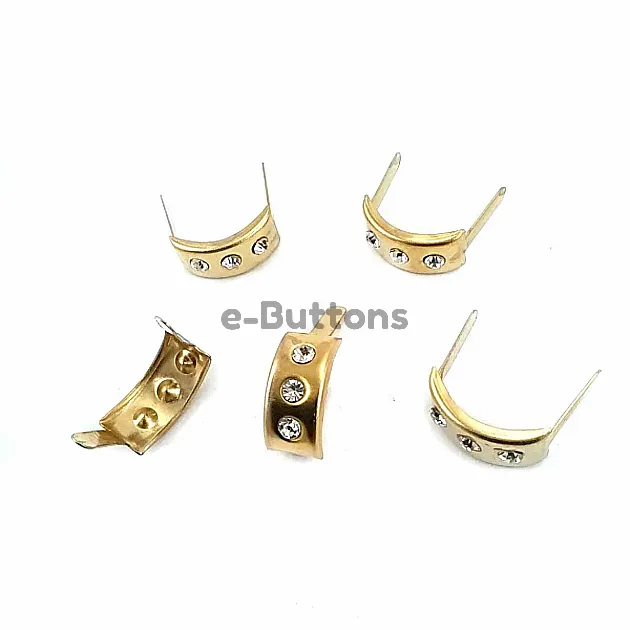 17.5 x 7.5 mm Üç taşlı Metal Fiyonk  ( 250 Ad/Paket) F0009