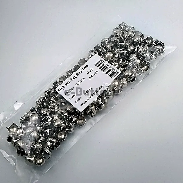 Tırnaklı Trok 10. 50 mm Nikel Gümüş Renk Süs Saç Trok (300 Ad/Paket) TR0010PK