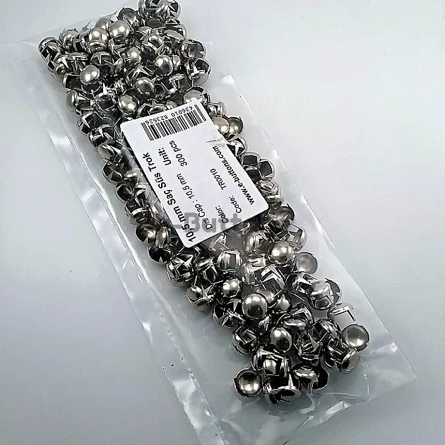 Tırnaklı Trok 10. 50 mm Nikel Gümüş Renk Süs Saç Trok (300 Ad/Paket) TR0010PK