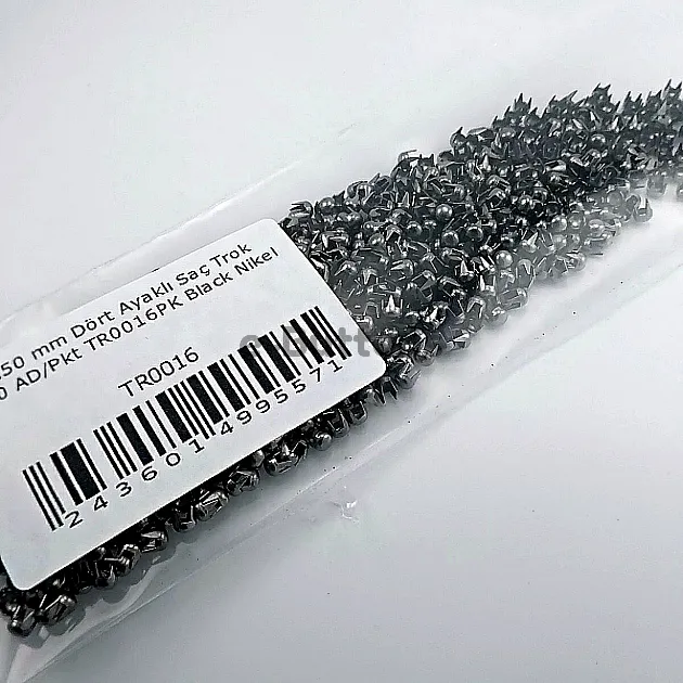 Metal Trok 3,5 mm Black Nickel Four Legged Prong Stud (750 pcs / Package) TR0016PKB