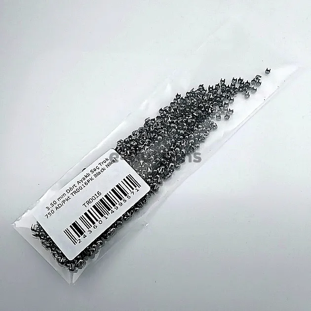 Metal Trok 3,5 mm Black Nickel Four Legged Prong Stud (750 pcs / Package) TR0016PKB